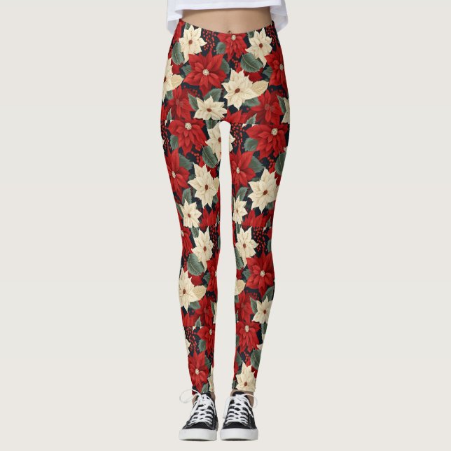Legging Christmas Poinsettia (Frente)