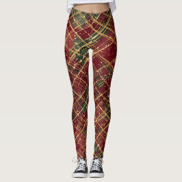 Legging Christmas, Red Gold Green ,White Merry Christmas