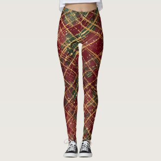 Legging Christmas, Red Gold Green ,White Merry Christmas