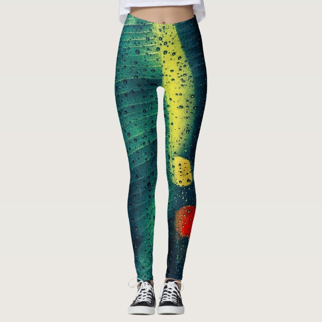 Legging Chuva com pontos verdes (Frente)