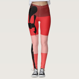 Legging Chuva Negra Vermelha e Espessa num Vestido Sol