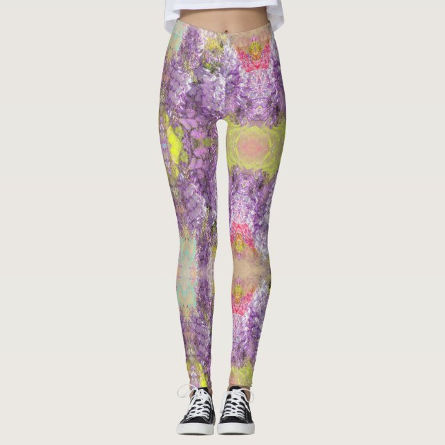 Legging Chuva roxa da Wisteria (Frente)