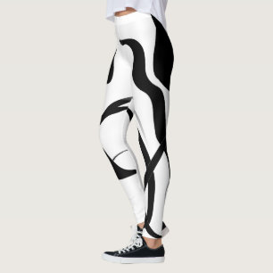 Legging Ciclo de rotação: Abstrato preto e branco