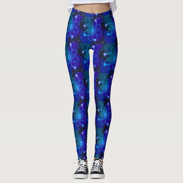 Legging Ciência da Estrutura Atômica Azul (Frente)