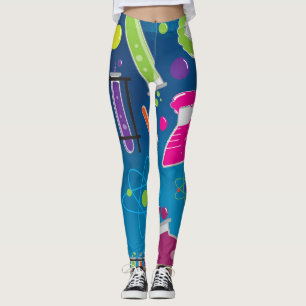 Legging Cientista Louco Colorido Ciência Funky Brilhante