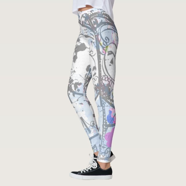 Legging Cinderella inspirou caneleiras da carruagem (Esquerda)