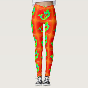 Legging cinta vermelho/verde