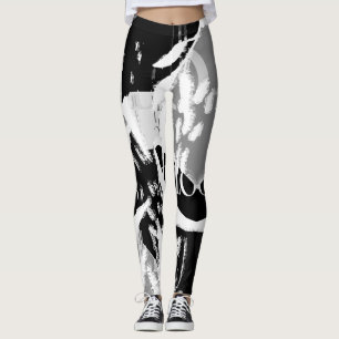 Legging Cinza abstrato Black White
