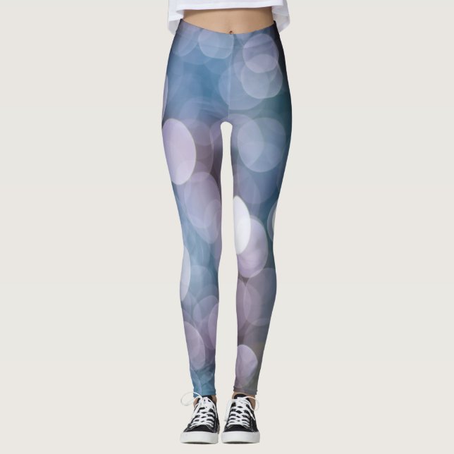 Legging Cinza azul, fundo abstrato. (Frente)