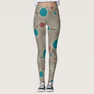 Legging Cinza Azul Universo das Moléculas Grandes Retróp