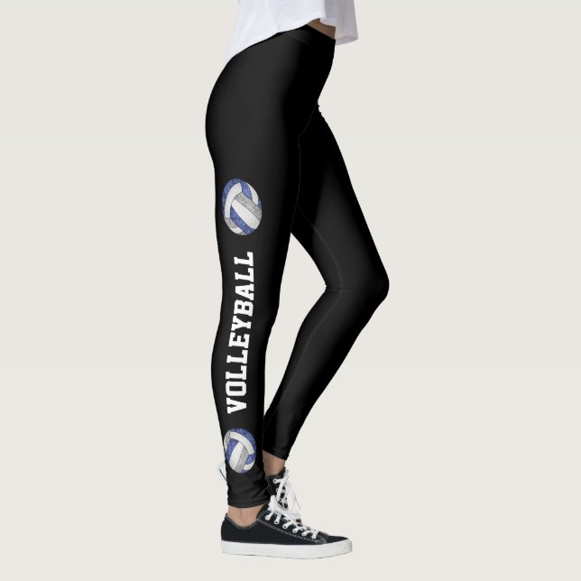 Legging cinza azul volleybolas mandam mensagens nas pernas (Direita)