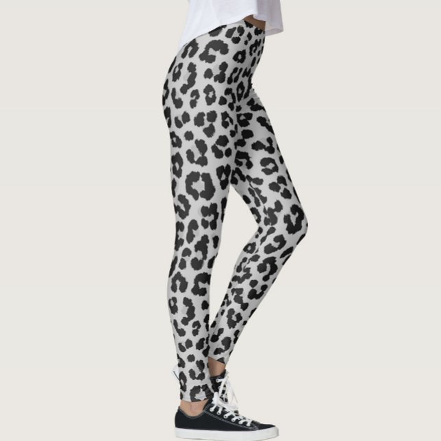 Legging Cinza cinza Ash Leopard Cheetah Padrão de Impressã (Criador carregado)
