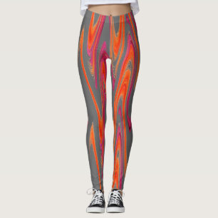 Legging Cinza Cor-de-rosa laranja Calças de ioga feitas à 