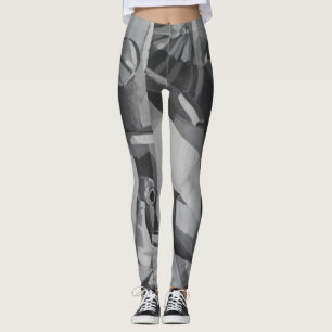 Legging Cinza de Abstrato