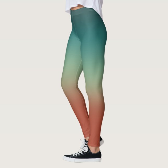 Legging Cinza de ardósia escura russa, gradiente vermelho  (Esquerda)