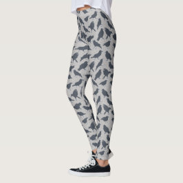 Legging Cinza De Aves Da Coroa Negra