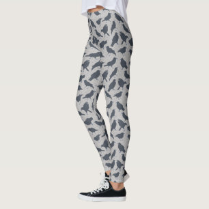 Legging Cinza De Aves Da Coroa Negra