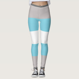 Legging Cinza de Bandeiras do Demiboy LGBT Azul Branco