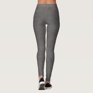 Legging Cinza de couro de Impressão grossa