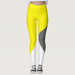 Legging Cinza de Minimalismo de abstrato Art Amarela