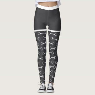 Legging Cinza de Snaffle e Cavalo Branco