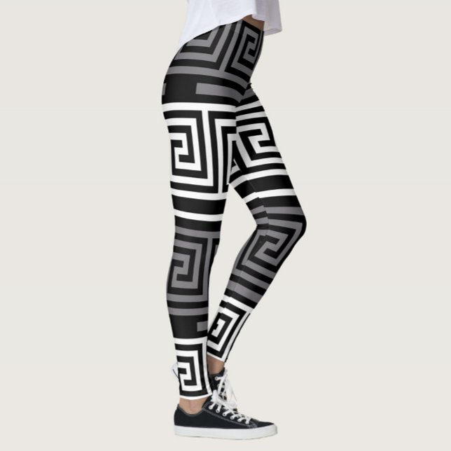 Legging Cinza Design do Padrão de Frete de Chave Preta-Bra (Criador carregado)