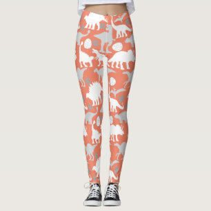 Legging Cinza Dino Pattern Orange BG