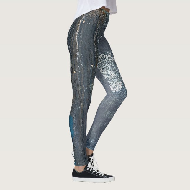 Legging Cinza e Abstrato azul (Direita)