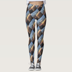 Legging Cinza e Arte Azul Cerulense Nascente do Sol