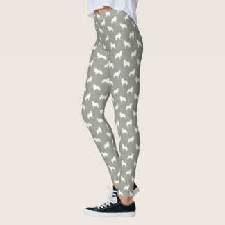 Legging Cinza e branco do teste padrão das silhuetas de