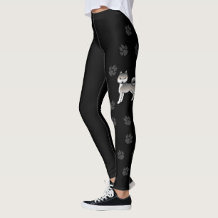Legging Cinza E Galáxia Branca Klee Kai Cute Dog & Paws