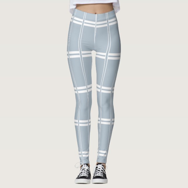 Legging Cinza e padrão branco (Frente)