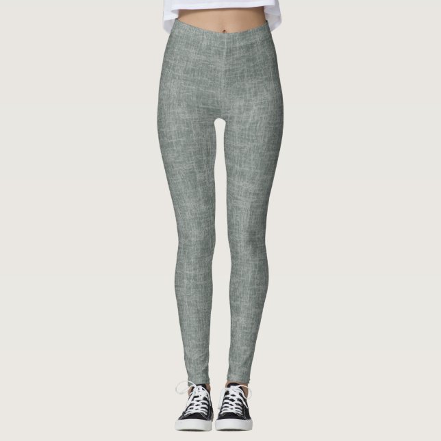 Legging Cinza e textura branca. (Frente)