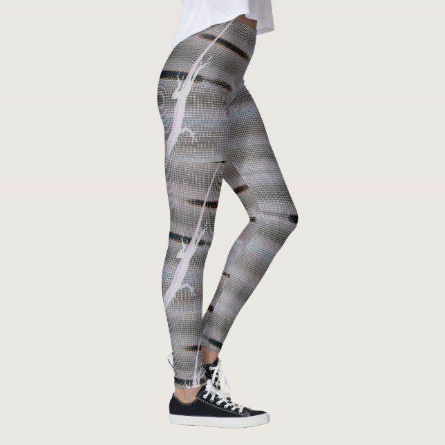 legging cinza escala de silhueta de lagarto anole (Direita)