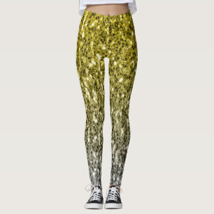 Legging Cinza escura amarelo brilha ombre