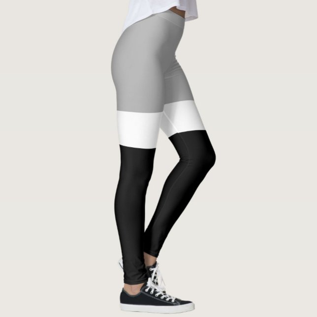 Legging Cinza Estilo de Cores Pretas Branco Design (Criador carregado)