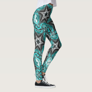 Legging Cinza estrelado em toques talhados, em vidro ou em