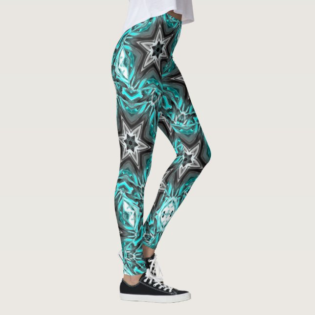 Legging Cinza estrelado em toques talhados, em vidro ou em (Direita)