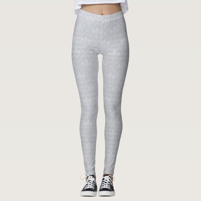 Legging Cinza Fleur De Lis Pattern (Frente)
