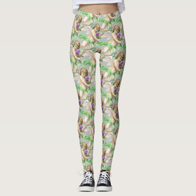 Legging Cinza Green Cherubs (Frente)