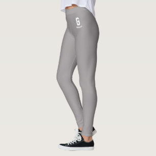 Legging Cinza Heather Clássico Personalizado com Monograma