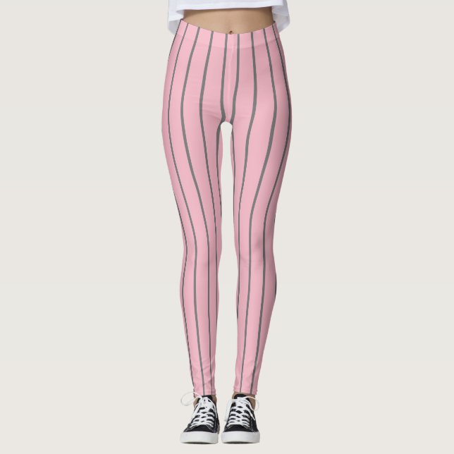 Legging Cinza Rosa Pinstripes 4Allie (Frente)