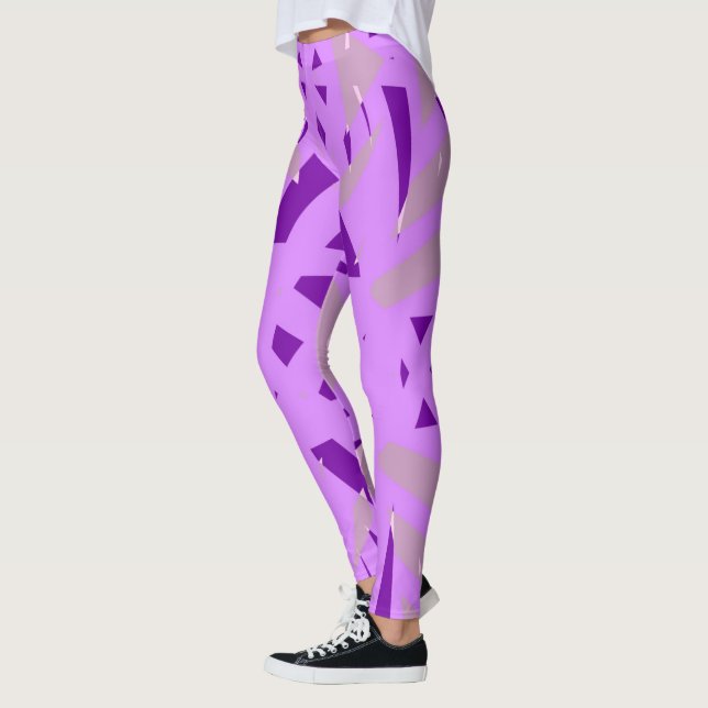 Legging Cinza Roxo - Cinza Deco - Padrão - Namorados Yoga (Esquerda)