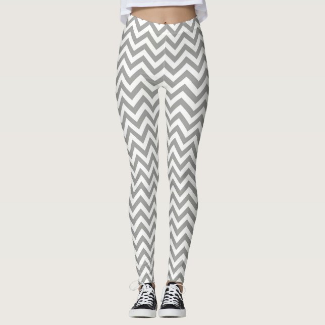 Legging Cinza White Chevron (Frente)