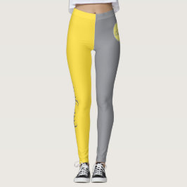 Legging Cinzas Amarelo-Claro E Suave Personalizadas