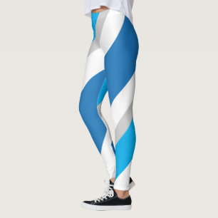 Legging Cinzas brancas azuis riscadas