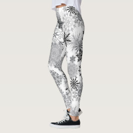 Legging Cinzas com patas brancas com flocos de neve, Natal