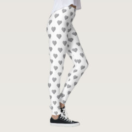 Legging Cinzas Concretas Simétricas em Branco