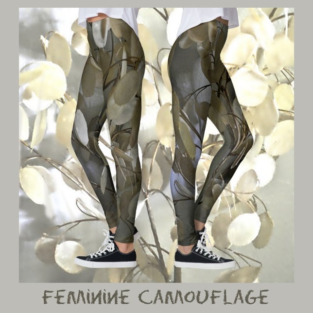 Legging Cinzas de Camuflagem Feminina e Verde (Criador carregado)