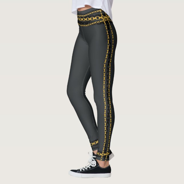 Legging Cinzas de carvão Dourado e preto (Esquerda)